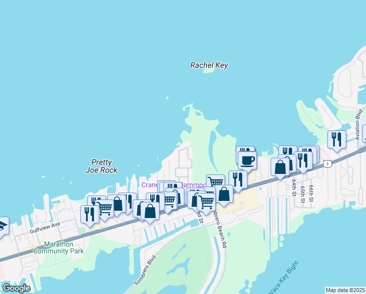 map of restaurants, bars, coffee shops, grocery stores, and more near 1575 52nd Street in Marathon