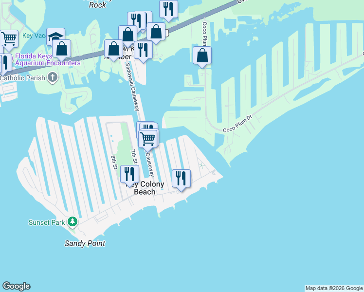 map of restaurants, bars, coffee shops, grocery stores, and more near 500 3rd Street in Key Colony Beach