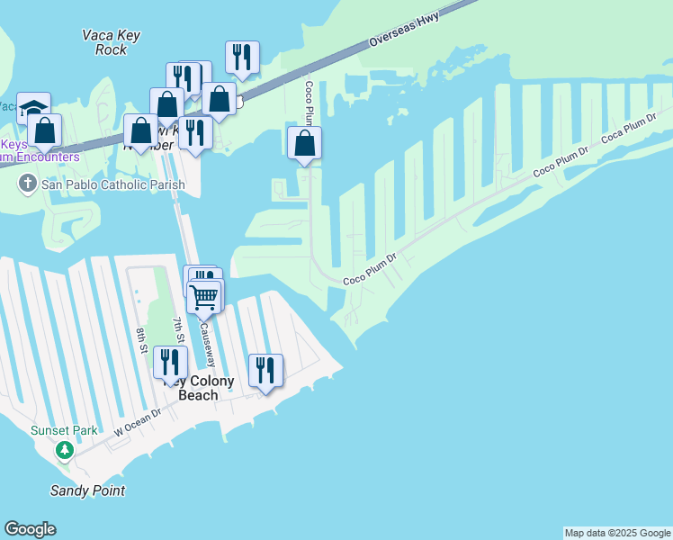 map of restaurants, bars, coffee shops, grocery stores, and more near 100 Avenue D in Marathon