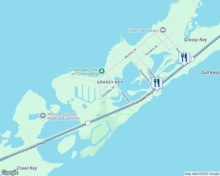 map of restaurants, bars, coffee shops, grocery stores, and more near 57503 Goodley Street in Marathon