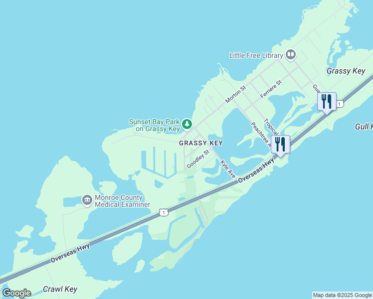 map of restaurants, bars, coffee shops, grocery stores, and more near 57446 Bailey Street in Marathon
