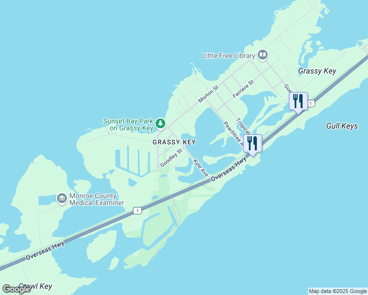 map of restaurants, bars, coffee shops, grocery stores, and more near 57583 Goodley Street in Marathon