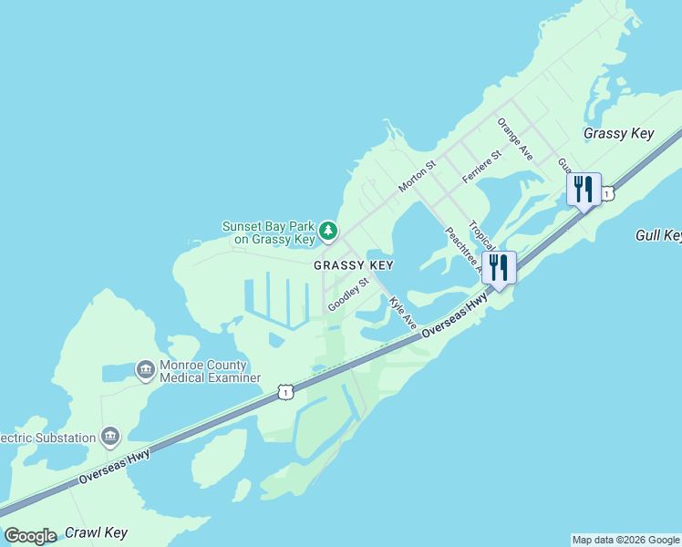 map of restaurants, bars, coffee shops, grocery stores, and more near 57525 Gibson Street in Marathon
