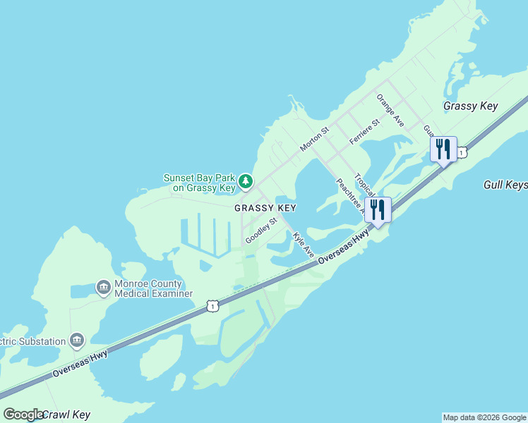 map of restaurants, bars, coffee shops, grocery stores, and more near 57525 Gibson Street in Marathon