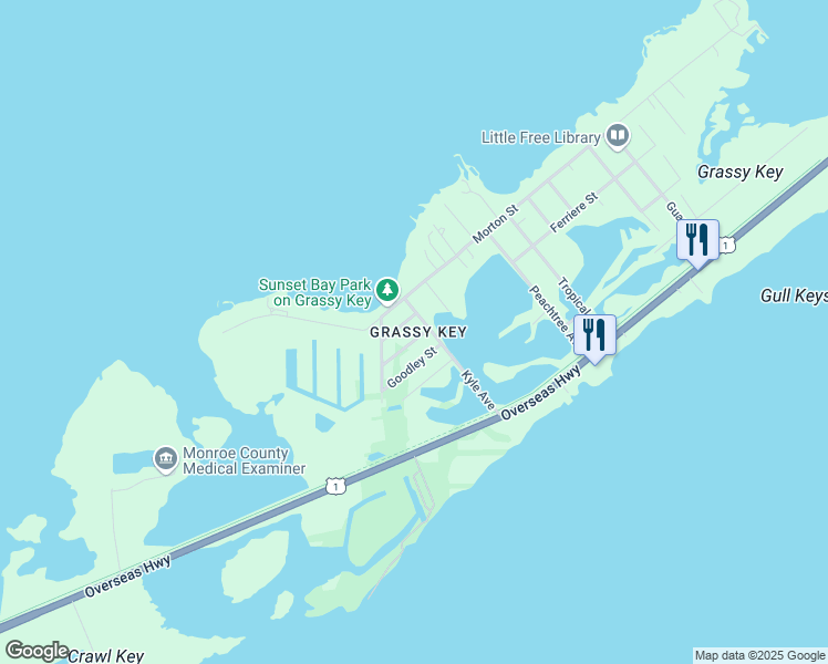 map of restaurants, bars, coffee shops, grocery stores, and more near 57527 Gibson Street in Marathon