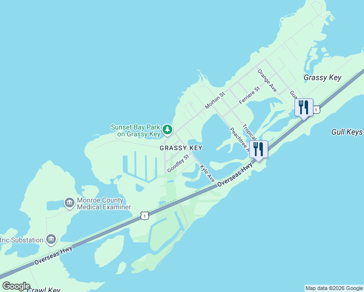 map of restaurants, bars, coffee shops, grocery stores, and more near 57525 Gibson Street in Marathon