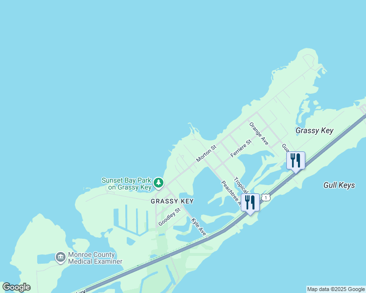 map of restaurants, bars, coffee shops, grocery stores, and more near 57805 Morton Street in Marathon