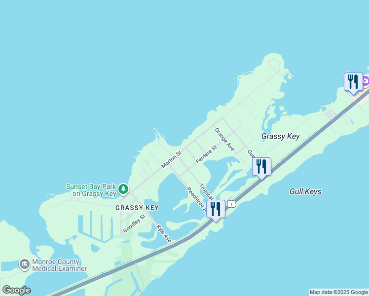 map of restaurants, bars, coffee shops, grocery stores, and more near 57951 Morton Street in Marathon