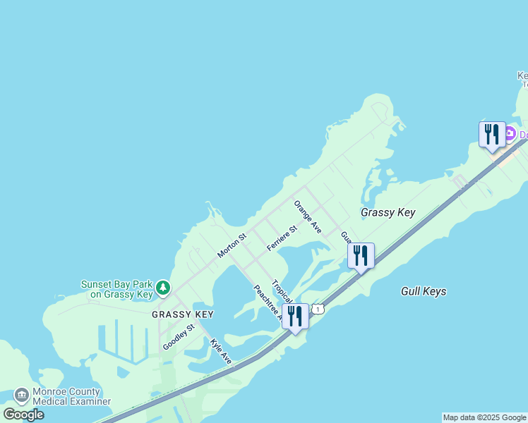 map of restaurants, bars, coffee shops, grocery stores, and more near 58039 Morton Street in Marathon