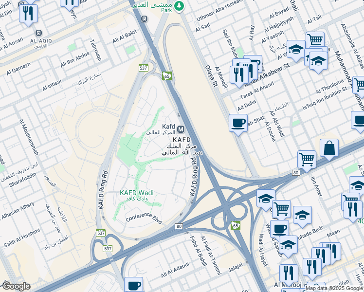 map of restaurants, bars, coffee shops, grocery stores, and more near in Riyadh