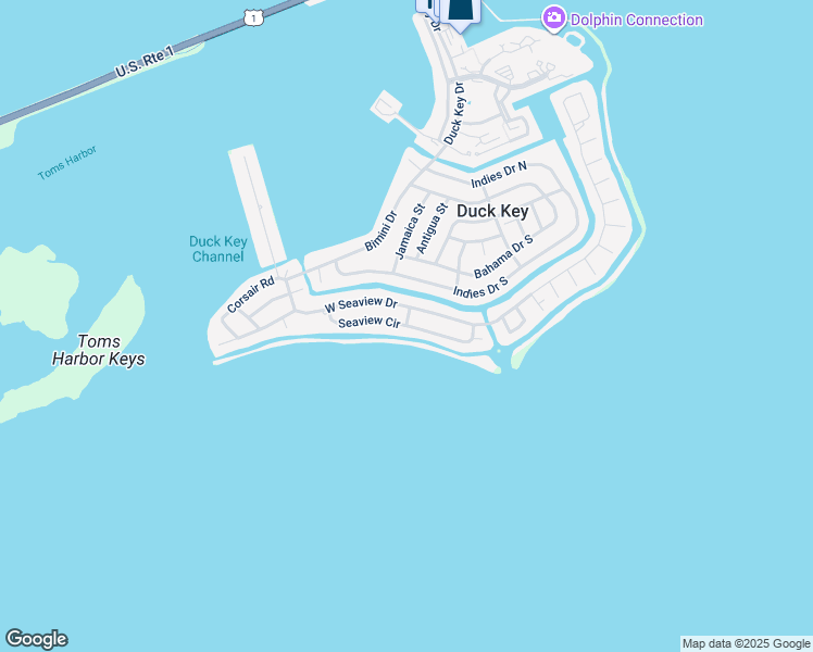 map of restaurants, bars, coffee shops, grocery stores, and more near 235 Seaview Circle in Duck Key