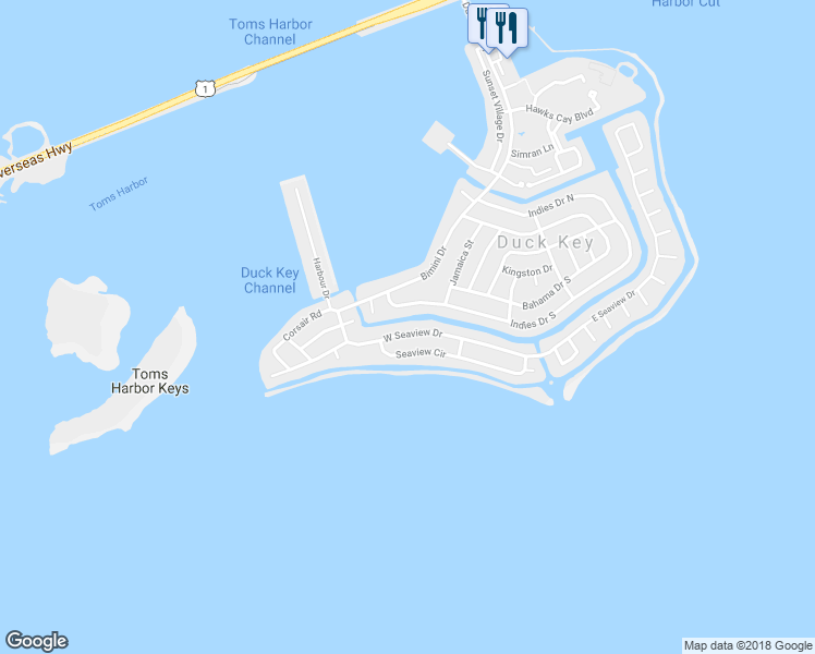 map of restaurants, bars, coffee shops, grocery stores, and more near 240 West Seaview Drive in Marathon