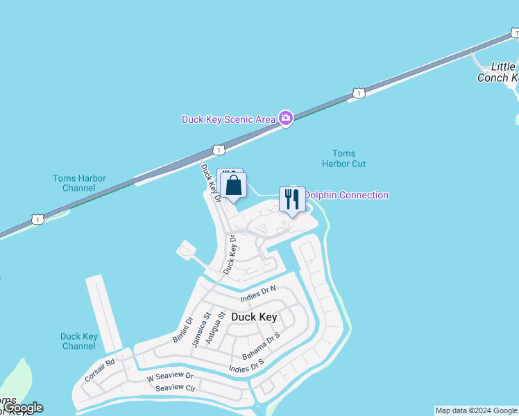 map of restaurants, bars, coffee shops, grocery stores, and more near 4301 Marina Villa Drive in Marathon