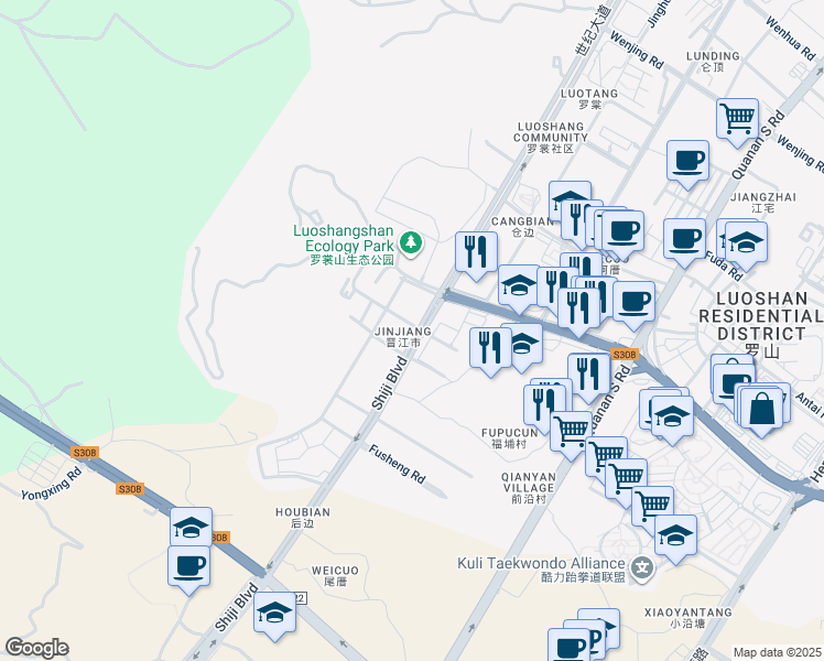 map of restaurants, bars, coffee shops, grocery stores, and more near in Quanzhou