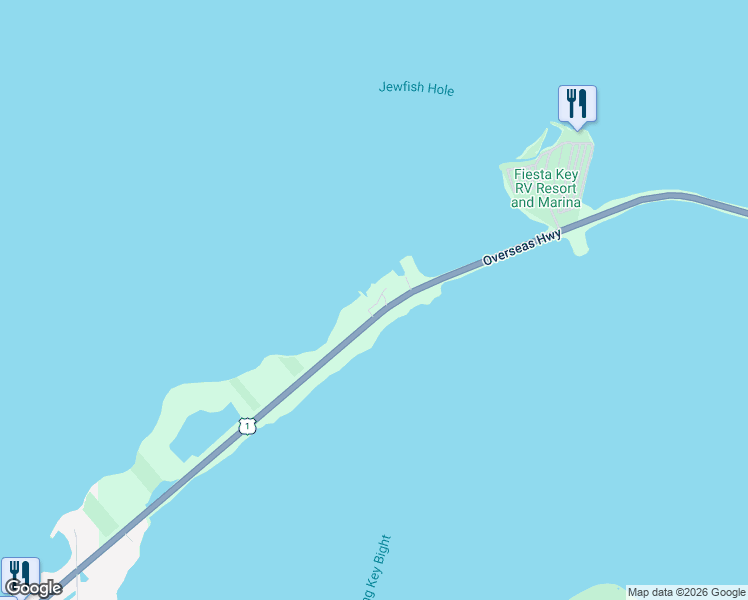 map of restaurants, bars, coffee shops, grocery stores, and more near 69500 Overseas Highway in Islamorada