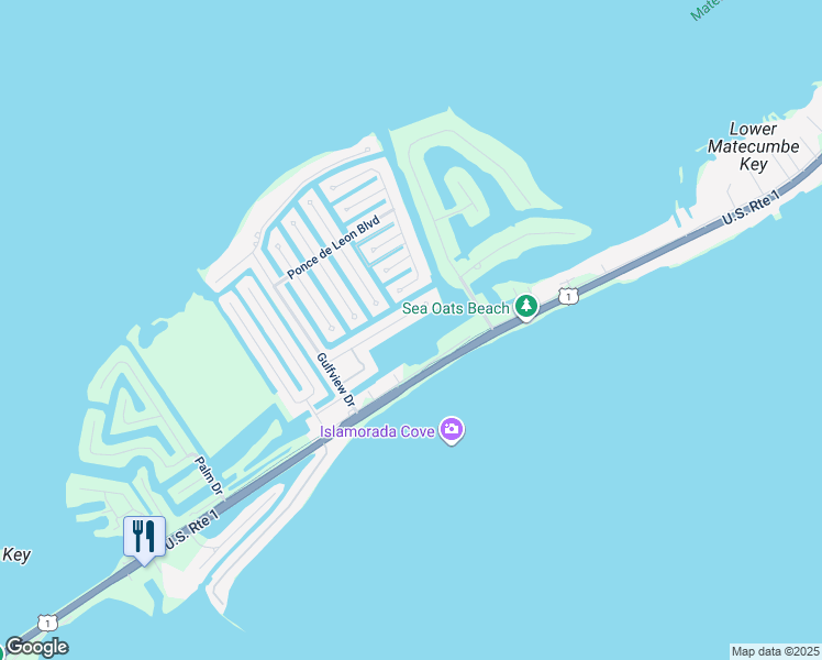 map of restaurants, bars, coffee shops, grocery stores, and more near 161 El Capitan Drive in Islamorada