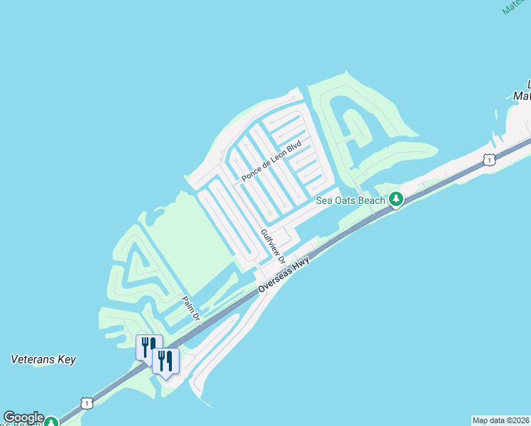 map of restaurants, bars, coffee shops, grocery stores, and more near 63 West Plaza Del Lago in Islamorada