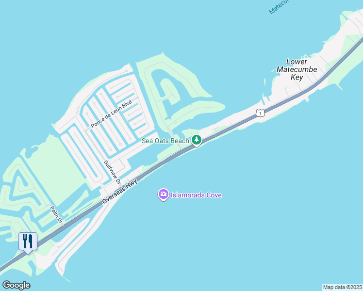 map of restaurants, bars, coffee shops, grocery stores, and more near 74856 Overseas Highway in Islamorada