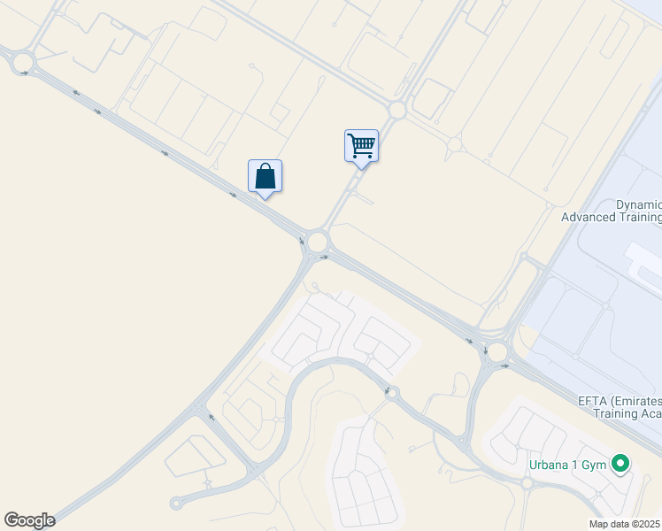 map of restaurants, bars, coffee shops, grocery stores, and more near Unnamed Road in Dubai