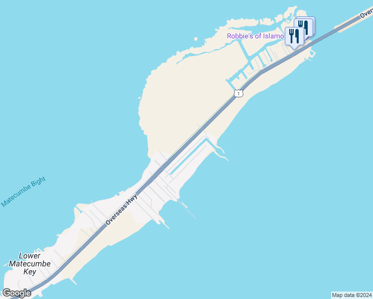 map of restaurants, bars, coffee shops, grocery stores, and more near 120 Cortez Drive in Islamorada