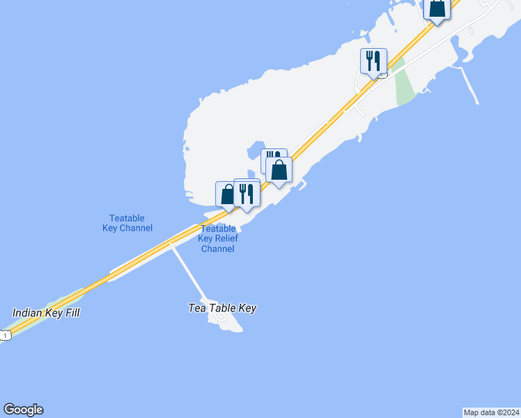 map of restaurants, bars, coffee shops, grocery stores, and more near 79901 Overseas Highway in Islamorada