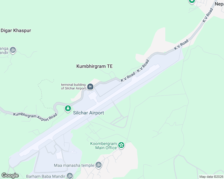 map of restaurants, bars, coffee shops, grocery stores, and more near in Hills and Barak Valley Division