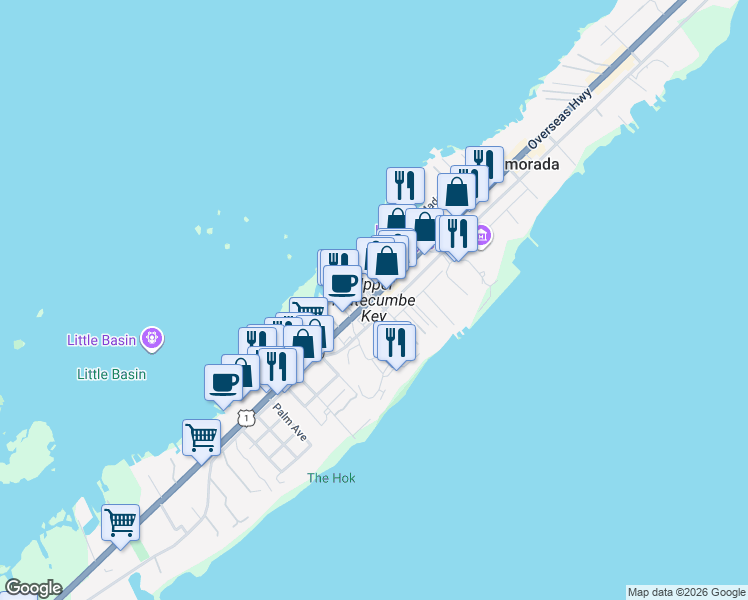 map of restaurants, bars, coffee shops, grocery stores, and more near in Monroe County