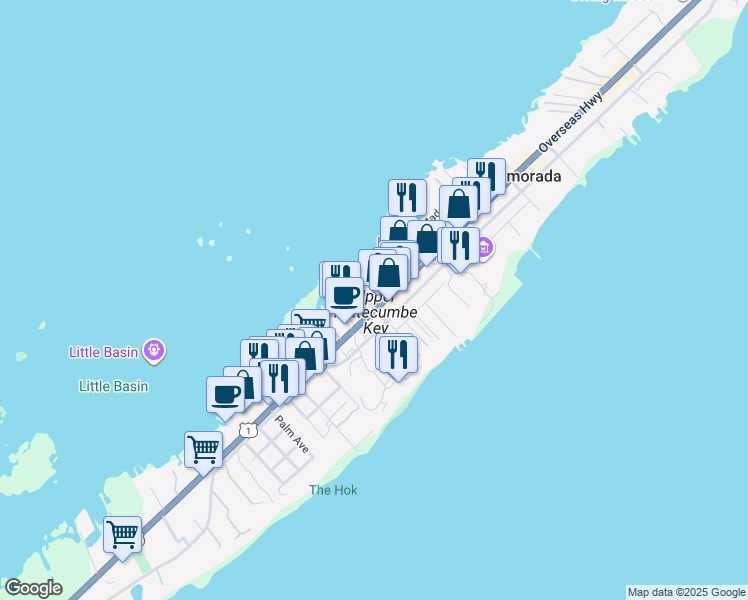 map of restaurants, bars, coffee shops, grocery stores, and more near in Monroe County