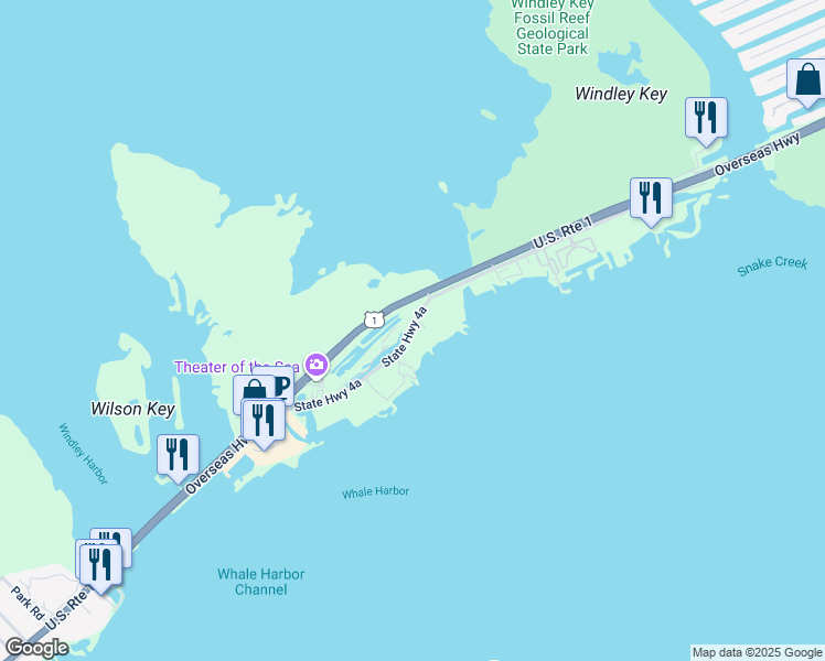map of restaurants, bars, coffee shops, grocery stores, and more near 84755 Old Highway in Islamorada