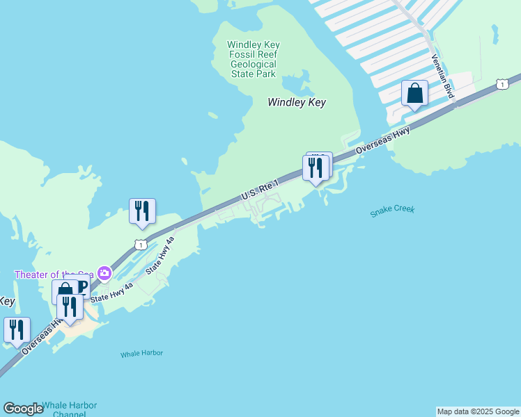 map of restaurants, bars, coffee shops, grocery stores, and more near 84961 Old Highway in Islamorada