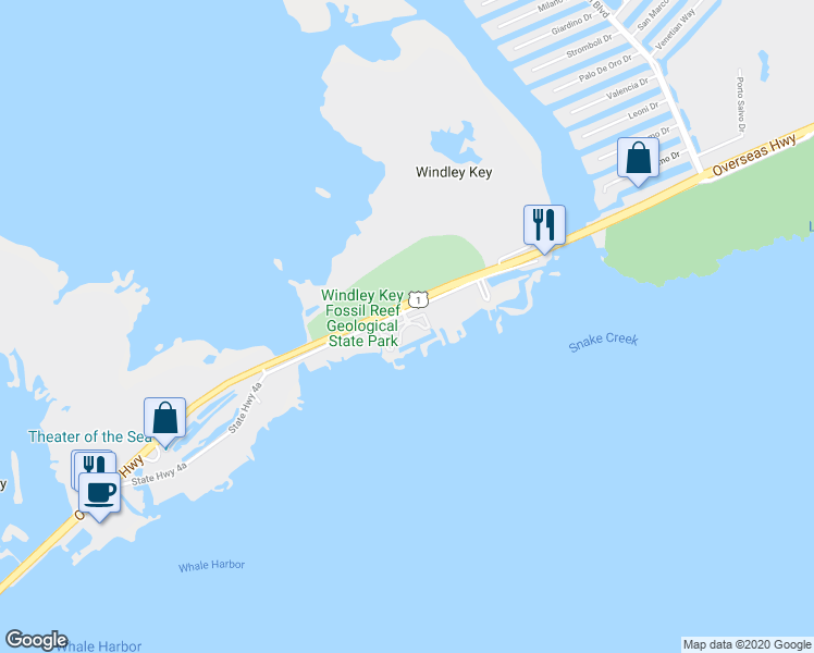 map of restaurants, bars, coffee shops, grocery stores, and more near 146 Anglers Way in Islamorada