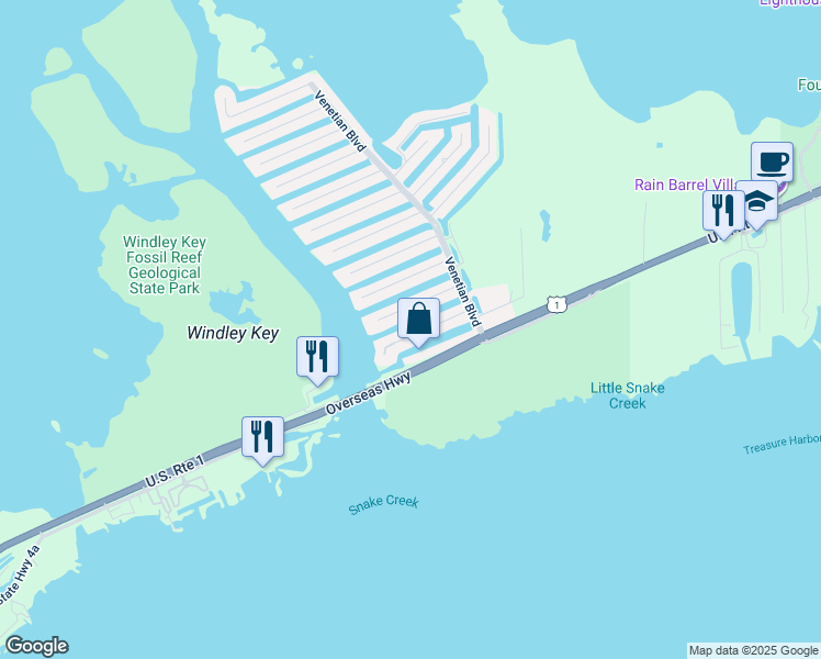 map of restaurants, bars, coffee shops, grocery stores, and more near 161 Palermo Drive in Islamorada