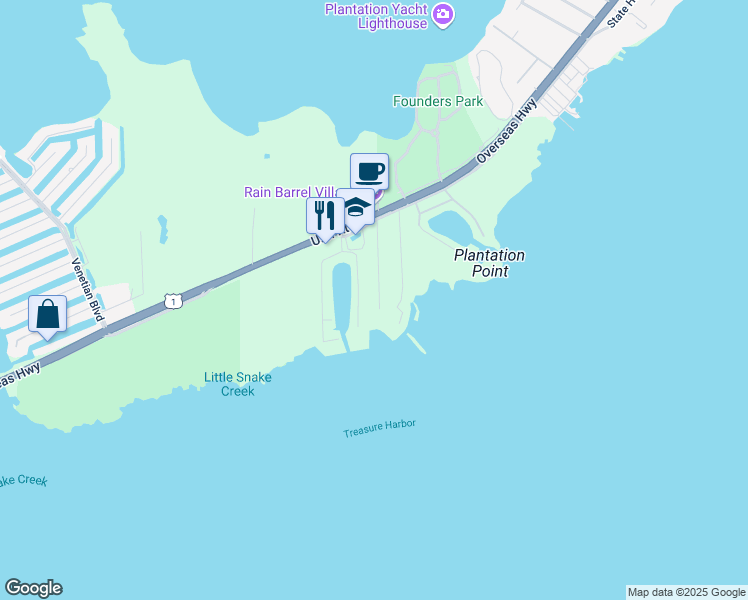 map of restaurants, bars, coffee shops, grocery stores, and more near 216 Coral Road in Islamorada
