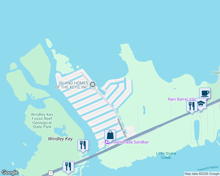 map of restaurants, bars, coffee shops, grocery stores, and more near 132 San Juan Drive in Islamorada