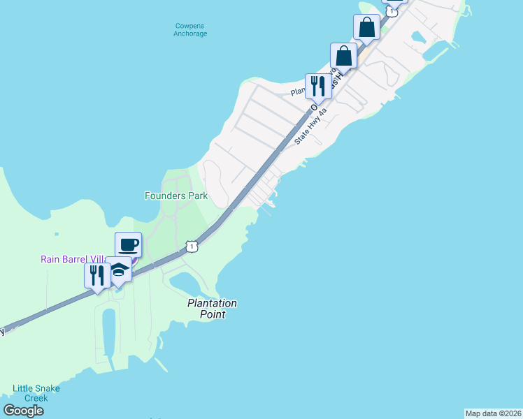 map of restaurants, bars, coffee shops, grocery stores, and more near 70 Dudds Avenue in Islamorada