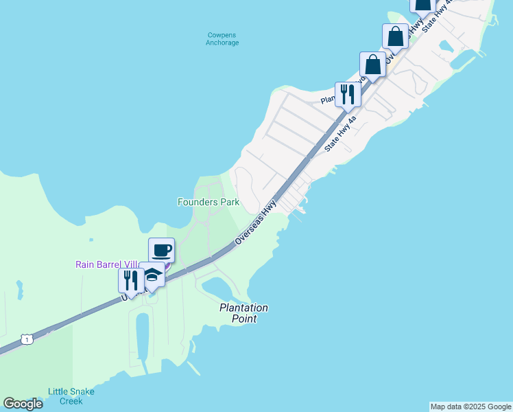 map of restaurants, bars, coffee shops, grocery stores, and more near 87200 Overseas Highway in Islamorada