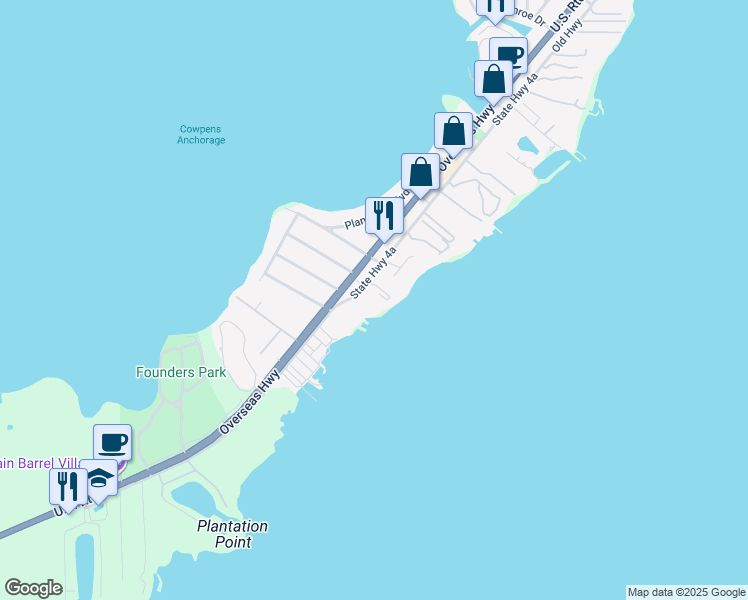 map of restaurants, bars, coffee shops, grocery stores, and more near 87445 Old Highway in Islamorada