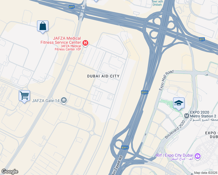 map of restaurants, bars, coffee shops, grocery stores, and more near in Dubai