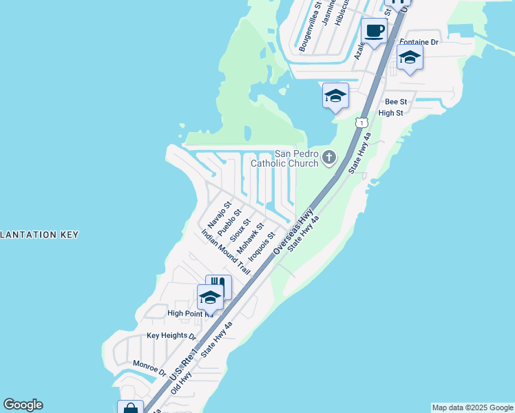 map of restaurants, bars, coffee shops, grocery stores, and more near 146 Seminole Boulevard in Tavernier