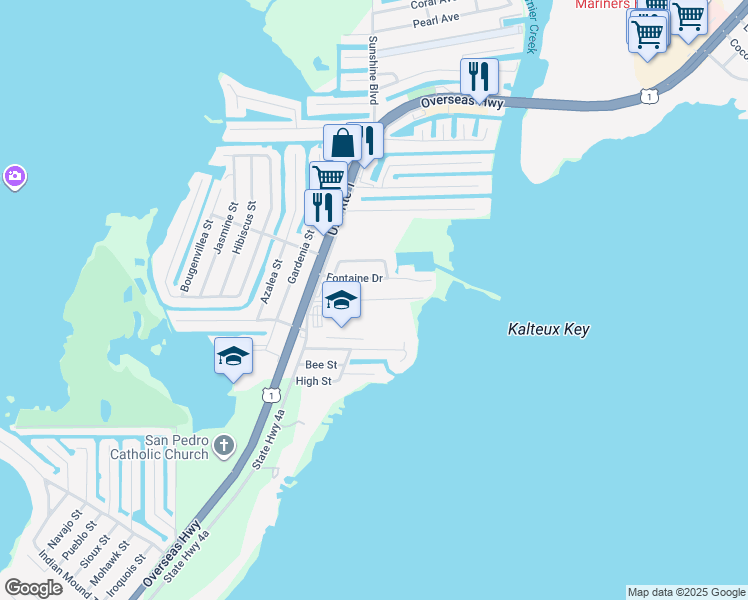 map of restaurants, bars, coffee shops, grocery stores, and more near 80 Wrenn Street in Tavernier