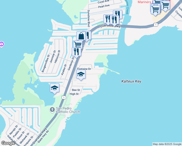 map of restaurants, bars, coffee shops, grocery stores, and more near 80 Wrenn Street in Tavernier