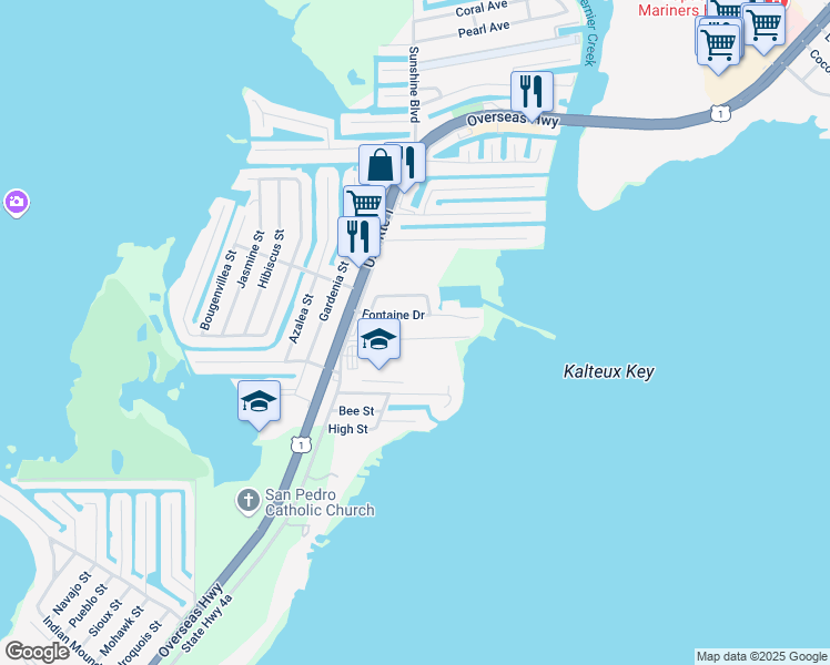 map of restaurants, bars, coffee shops, grocery stores, and more near 80 Wrenn Street in Tavernier