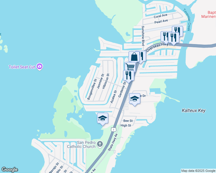 map of restaurants, bars, coffee shops, grocery stores, and more near in Islamorada