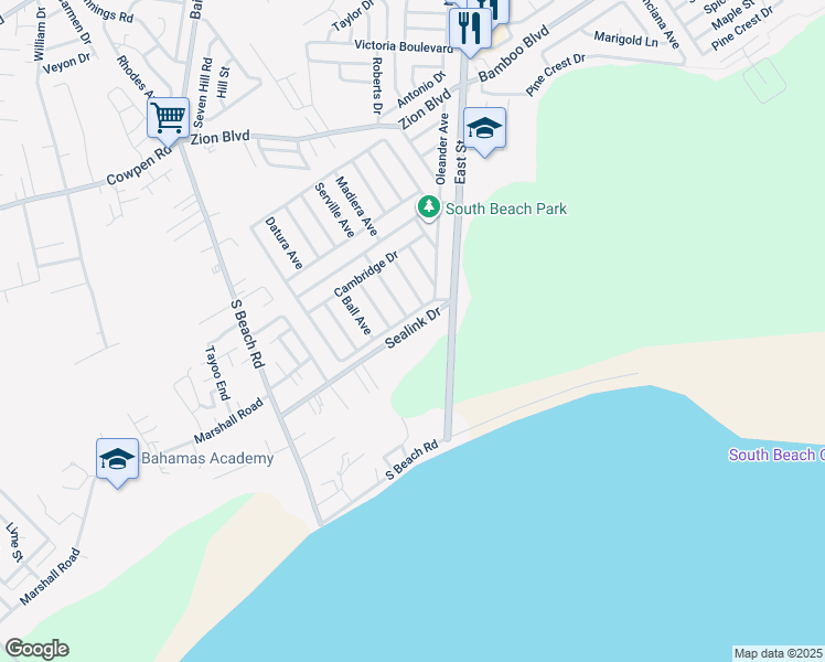 map of restaurants, bars, coffee shops, grocery stores, and more near Lenora Avenue in Nassau