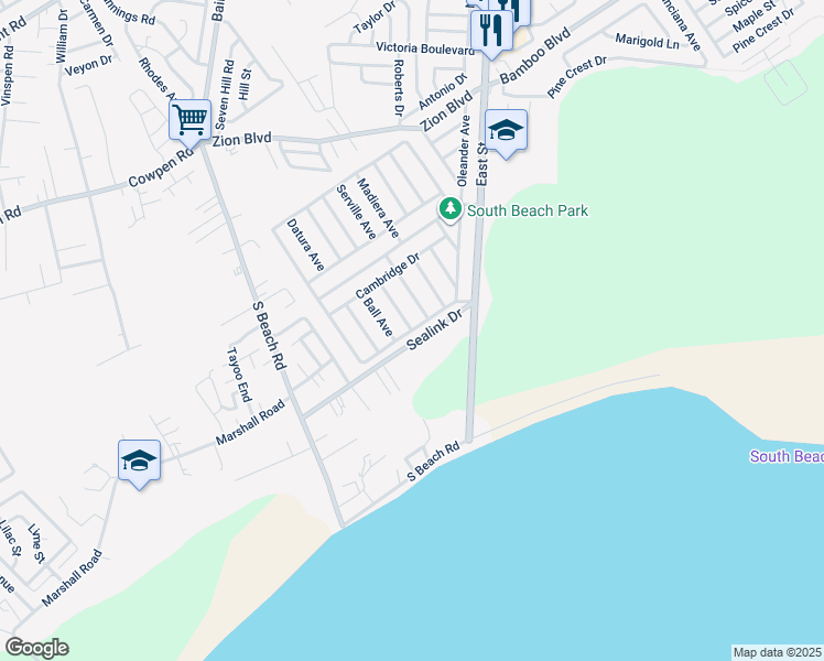 map of restaurants, bars, coffee shops, grocery stores, and more near Lenora Avenue in Nassau