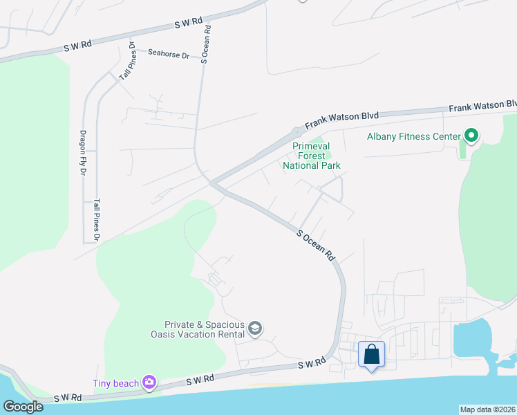 map of restaurants, bars, coffee shops, grocery stores, and more near South Ocean Road in Nassau