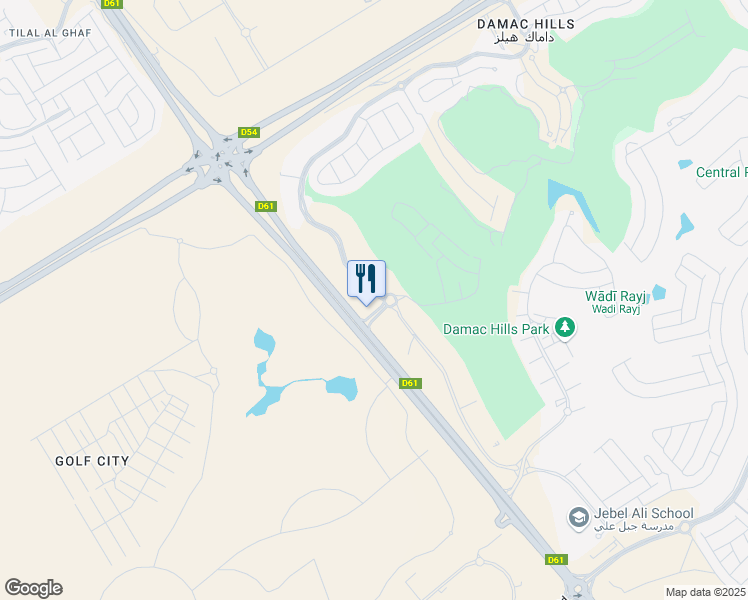map of restaurants, bars, coffee shops, grocery stores, and more near Hessa Street in Dubai