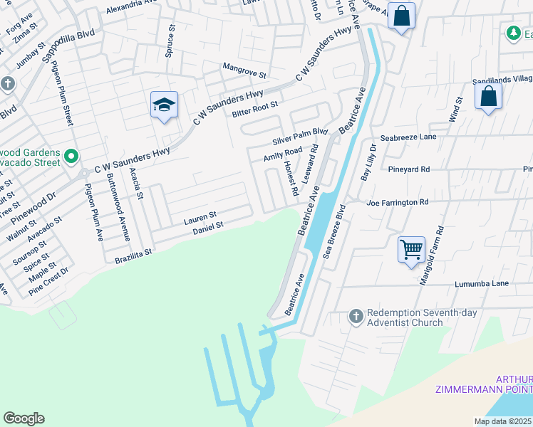 map of restaurants, bars, coffee shops, grocery stores, and more near in Nassau