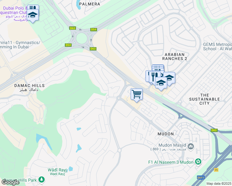 map of restaurants, bars, coffee shops, grocery stores, and more near in Dubai