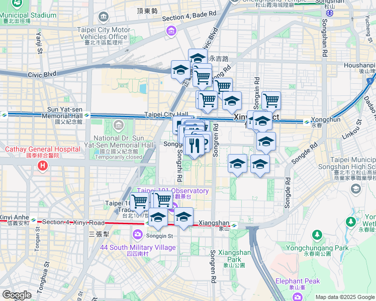 map of restaurants, bars, coffee shops, grocery stores, and more near in 